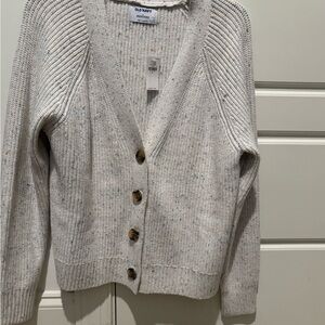 Old Navy Women's Speckled Cream Cardigan